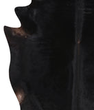 Solid Black Cowhide Rug #A10343