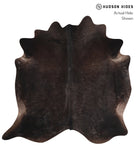 Solid Black Cowhide Rug #A10361