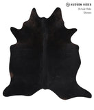 Solid Black Cowhide Rug #A10437