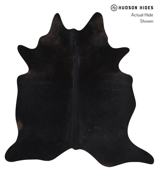 Solid Black Cowhide Rug #A10437