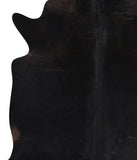 Solid Black Cowhide Rug #A10437