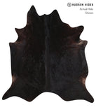 Solid Black Cowhide Rug #A10501