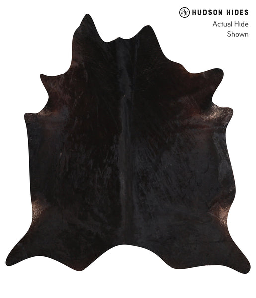 Solid Black Cowhide Rug #A10501