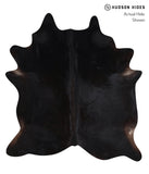 Solid Black Cowhide Rug #A10544
