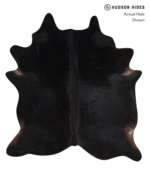 Solid Black Cowhide Rug #A10544