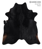 Solid Black Cowhide Rug #A10577