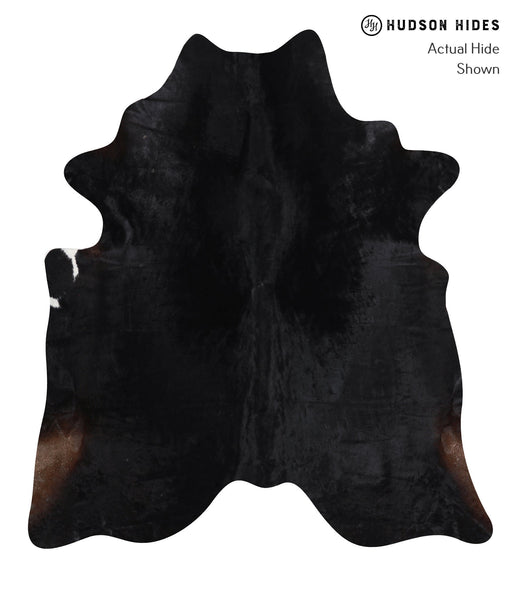 Solid Black Cowhide Rug #A10577