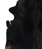 Solid Black Cowhide Rug #A10577