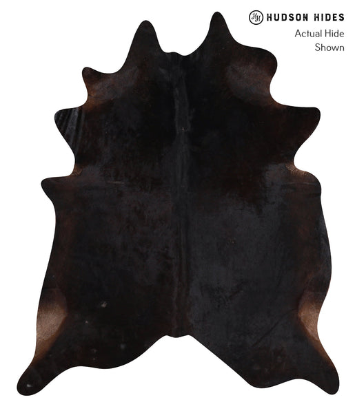Solid Black Cowhide Rug #A10638