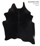 Solid Black Cowhide Rug #A10648
