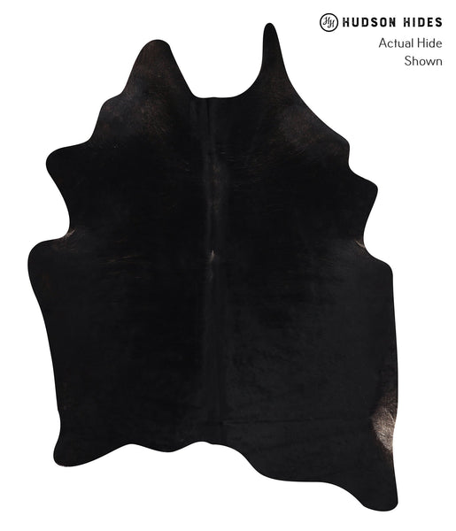 Solid Black Cowhide Rug #A10648
