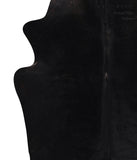 Solid Black Cowhide Rug #A10648