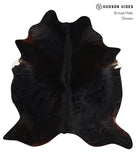 Solid Black Cowhide Rug #A10677