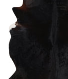 Solid Black Cowhide Rug #A10677