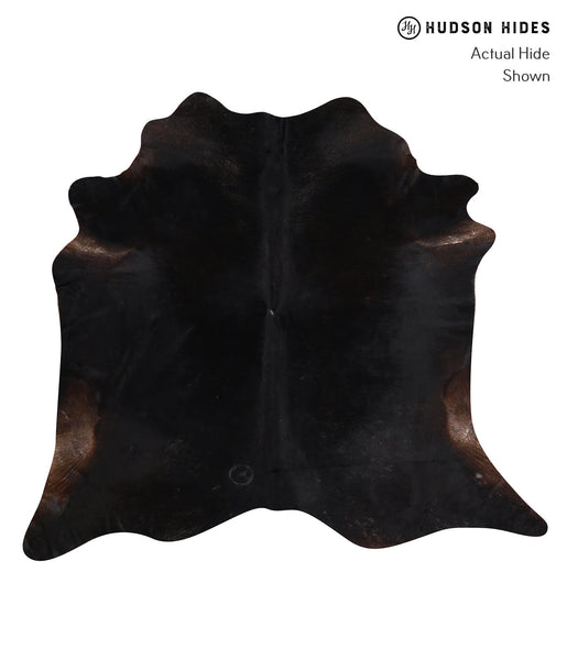 Solid Black Cowhide Rug #A10681