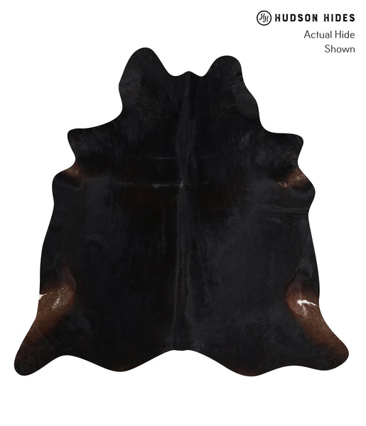 Solid Black Cowhide Rug #A10702