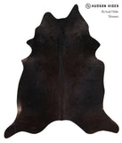 Solid Black Cowhide Rug #A10714