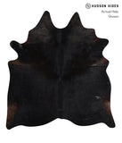 Solid Black Cowhide Rug #A10716