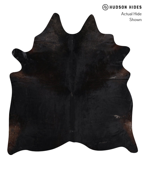 Solid Black Cowhide Rug #A10716