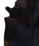 Solid Black Cowhide Rug #A10716
