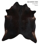 Solid Black Cowhide Rug #A10739