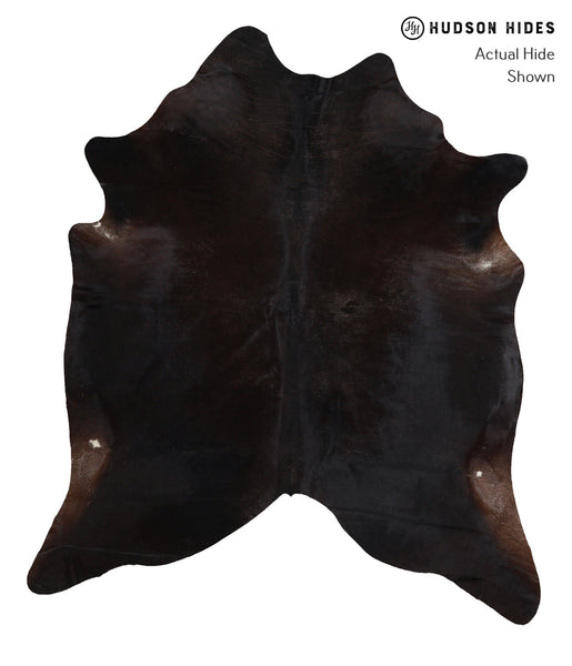 Solid Black Cowhide Rug #A10739