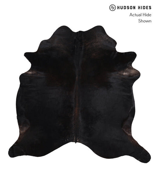 Solid Black Cowhide Rug #A10755