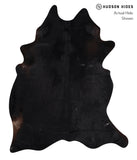 Solid Black Cowhide Rug #A10833