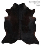 Solid Black Cowhide Rug #A10834