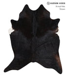 Solid Black Cowhide Rug #A10836