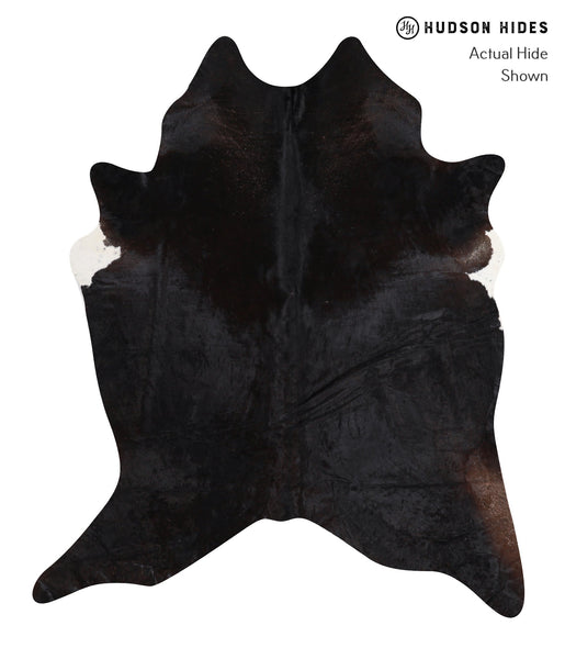 Solid Black Cowhide Rug #A10836