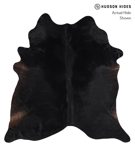 Solid Black Cowhide Rug #A10849