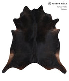 Solid Black Cowhide Rug #A10857