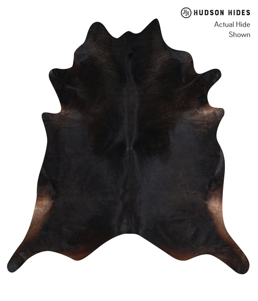 Solid Black Cowhide Rug #A10857