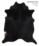 Solid Black Cowhide Rug #A10865