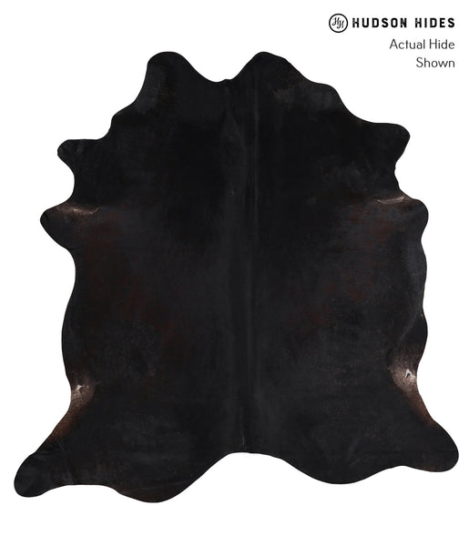 Solid Black Cowhide Rug #A10922