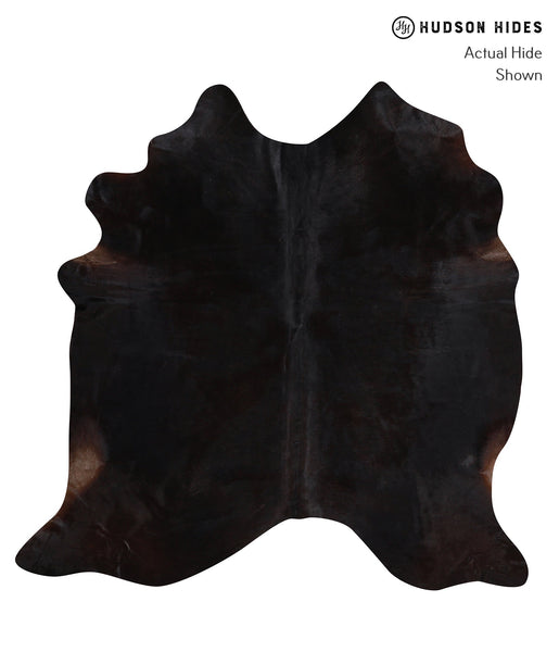 Solid Black Cowhide Rug #A10931