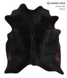 Solid Black Cowhide Rug #A10953