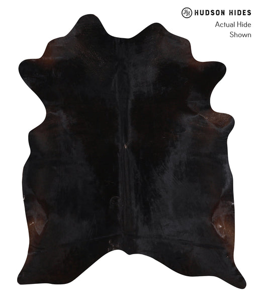 Solid Black Cowhide Rug #A10953