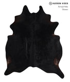 Solid Black Cowhide Rug #A10988