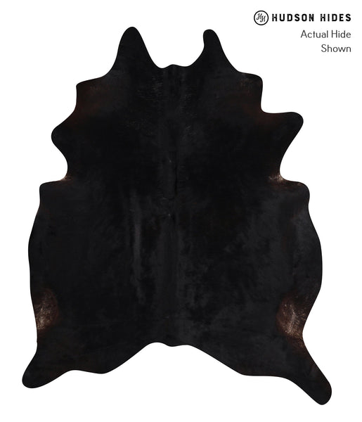 Solid Black Cowhide Rug #A10988