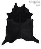 Solid Black Cowhide Rug #A10991