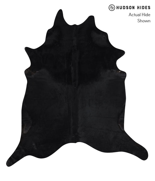 Solid Black Cowhide Rug #A10991