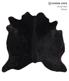 Solid Black Cowhide Rug #A11135