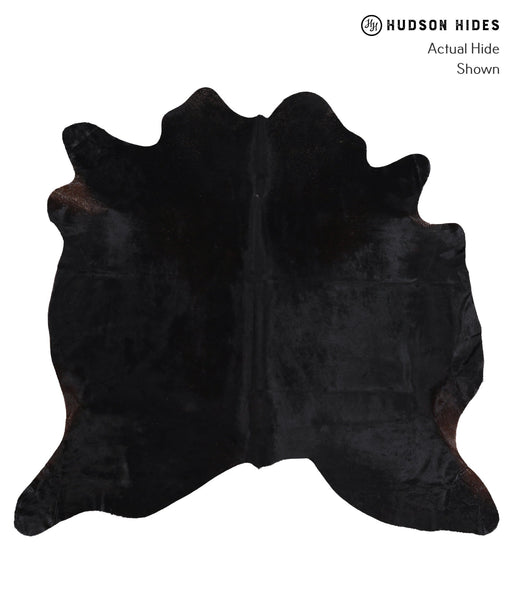 Solid Black Cowhide Rug #A11135