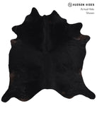 Solid Black Cowhide Rug #A11158
