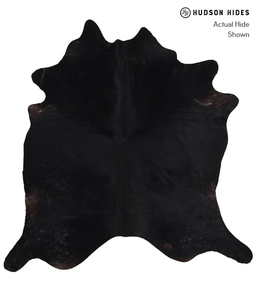 Solid Black Cowhide Rug #A11158