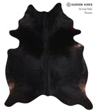 Solid Black Cowhide Rug #A11269