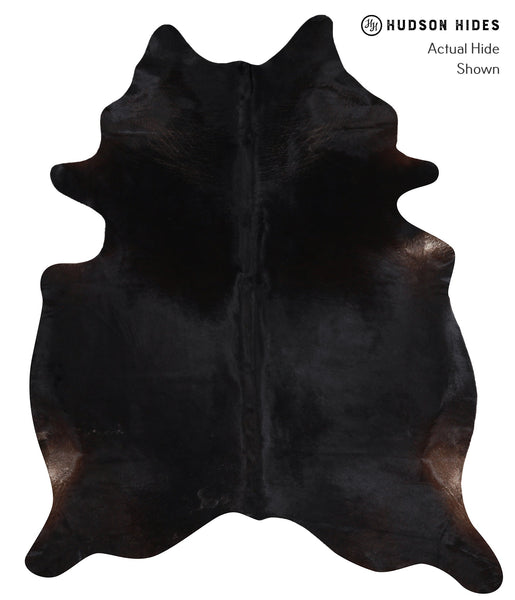 Solid Black Cowhide Rug #A11269