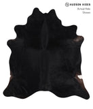 Solid Black Cowhide Rug #A11273